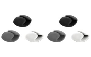 950490 - Mediatech Delock Kabelhalter Clip Set, ABS 6 Stück, weiss, grau, schwarz, D. 14 mm