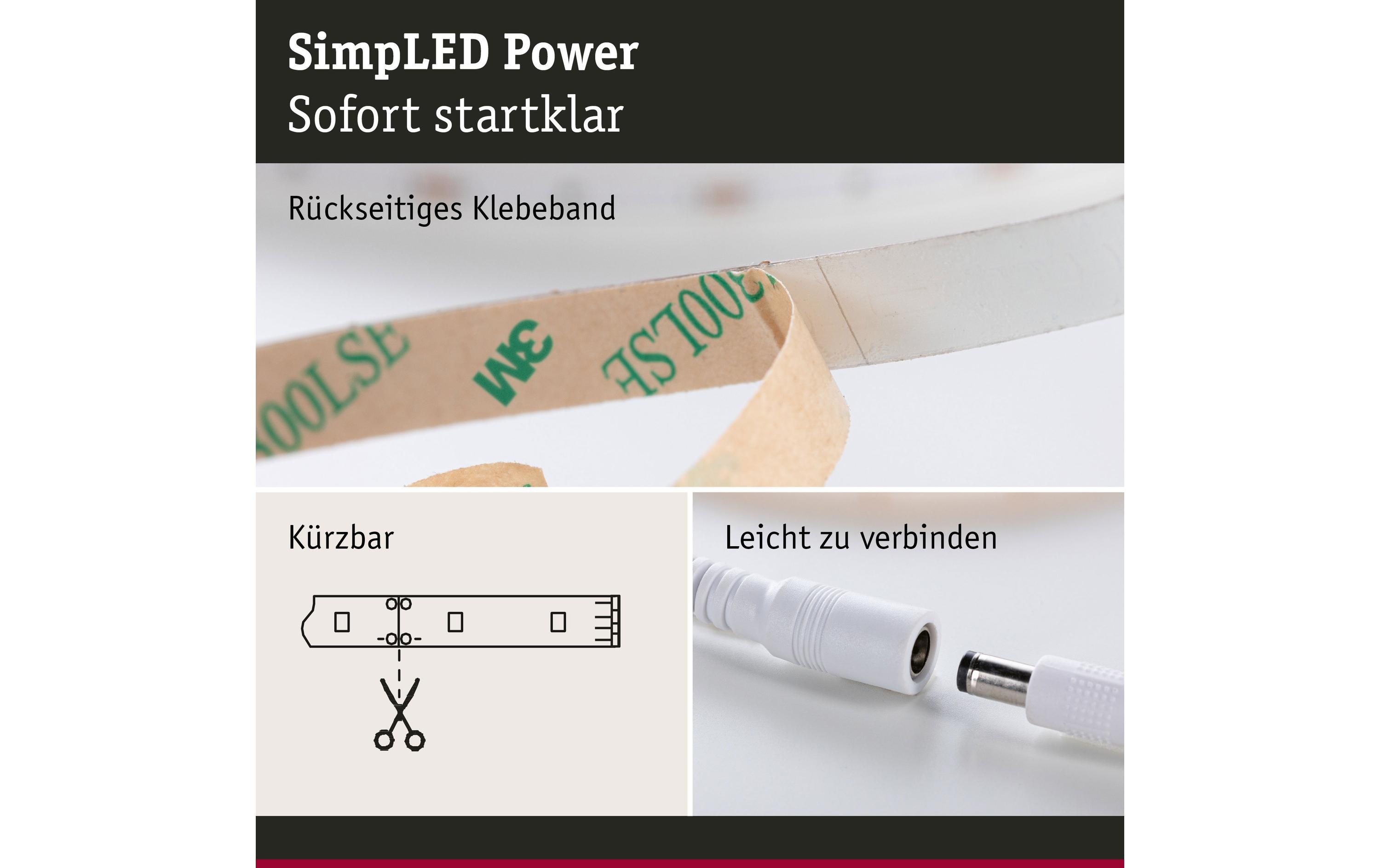 951242_3 - Mediatech Paulmann LED Stripe SimpLED Power NW, 4000K, 17W, 1650lm, 1.5m