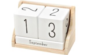 Boltze Blockkalender Manja, Holz L: 14 cm, B: 7 cm, H: 9 cm