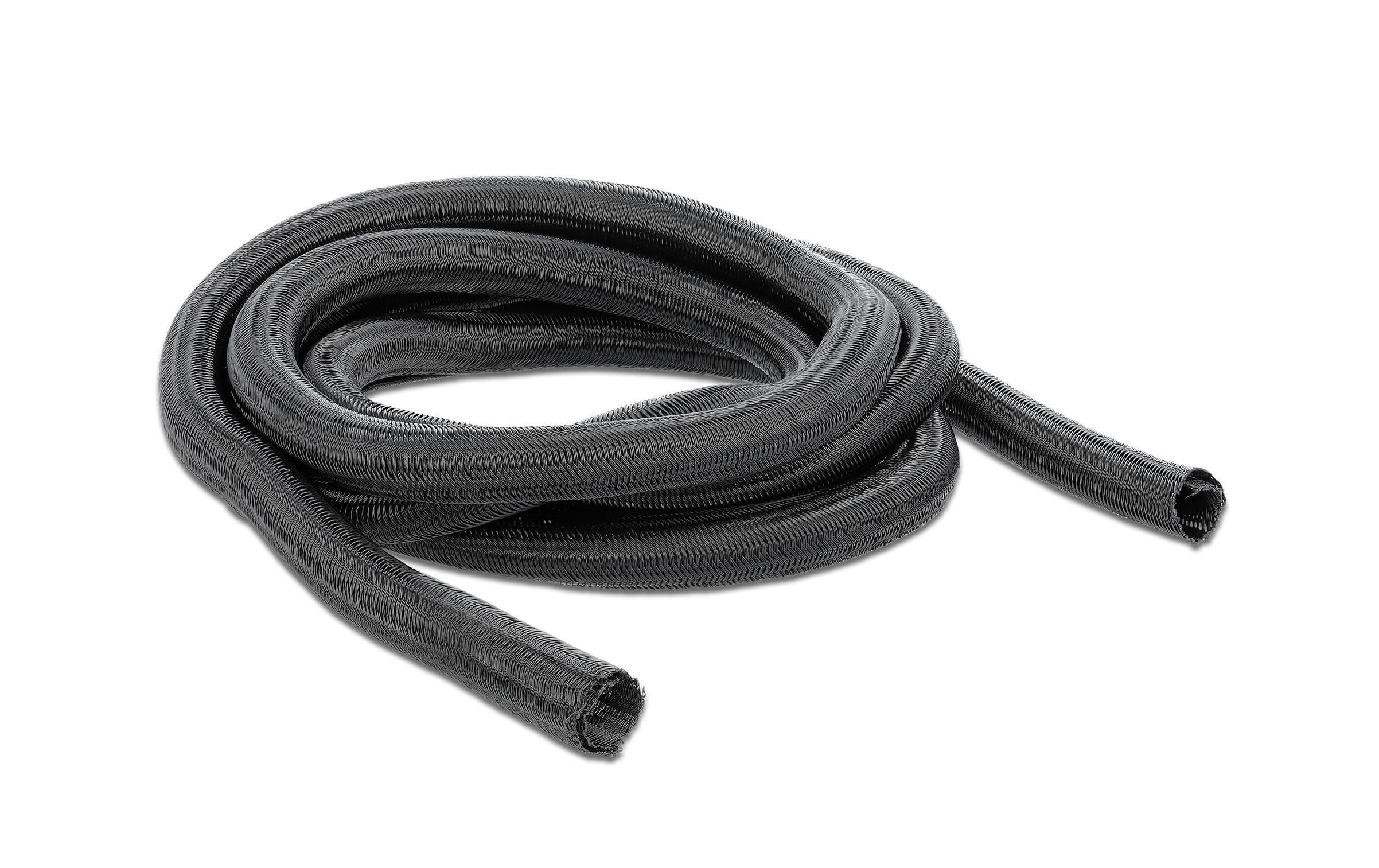 958081 - Mediatech Delock Geflechtskabelschlauch, 2mx16mm, sw selbstschliessend,schneidbar,hitzebeständig