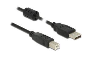 964579 - Mediatech Delock USB2.0-Kabel A-B: 2.0m, bis 480Mbps schwarz, doppelt geschirmt