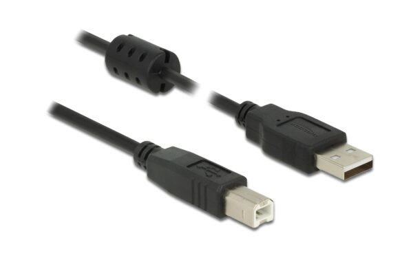 964579 - Mediatech Delock USB2.0-Kabel A-B: 2.0m, bis 480Mbps schwarz, doppelt geschirmt