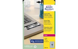 Avery Zweckform Typenschild-Etiketten Inhalt: 20 Bogen/  200 Etiketten, für Laser
