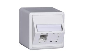 R + M AP DA-Dose EDIZIOdue 74x74 H54, 2Port Cat 5 6 weiss