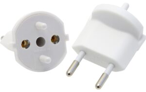 Fixadapter 2-Pol Deutsch auf Stecker CH T11 weiss, CEE7 auf T11