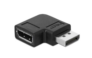 Delock Displayport Adapter, schwarz, 8K/60 90° recht gewinkelt, DP V1.4