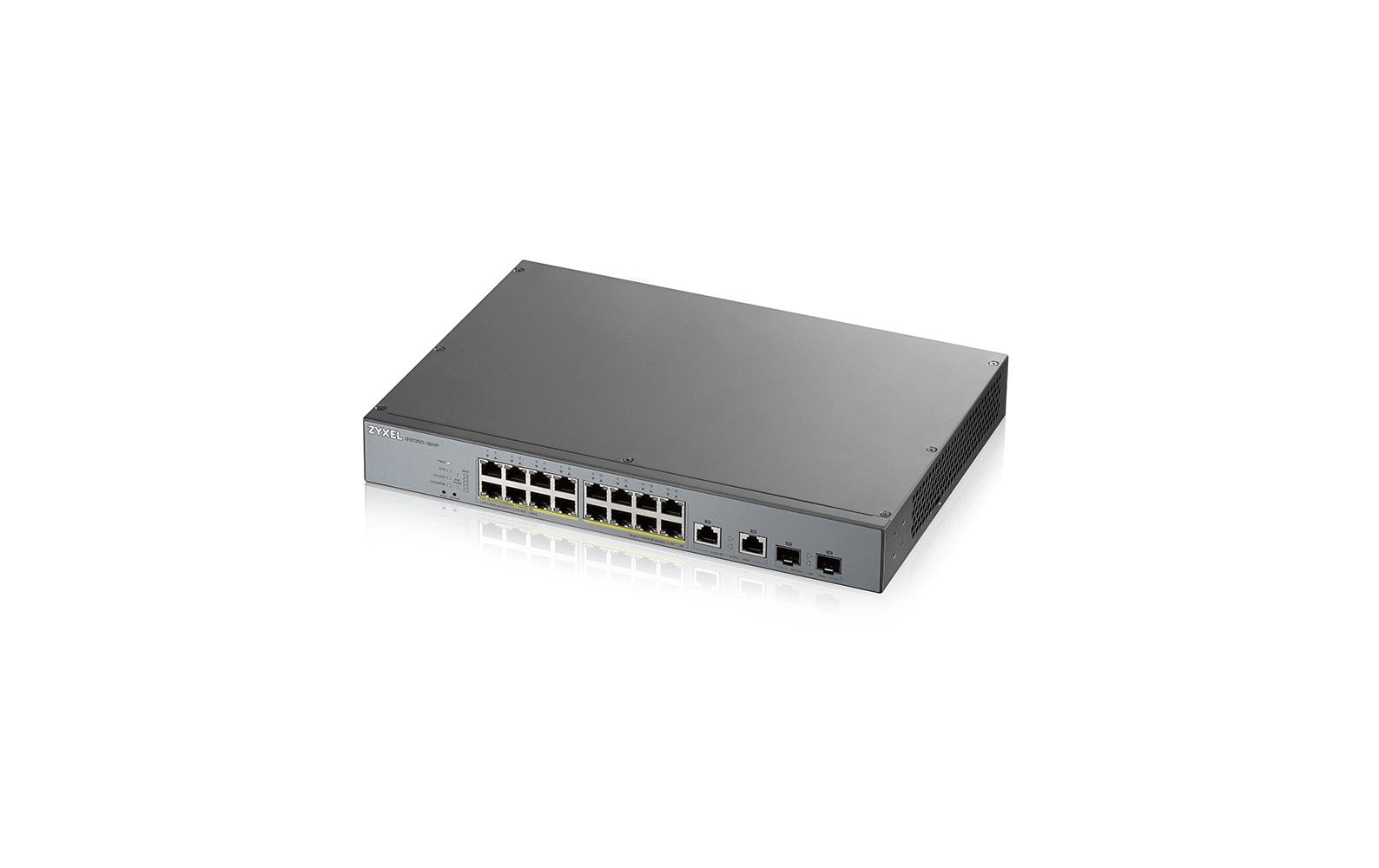 974840 - Mediatech ZyXEL GS1350-18HP managed PoE+ 250m Reichweite kaufen Schweiz | Mediatech.ch