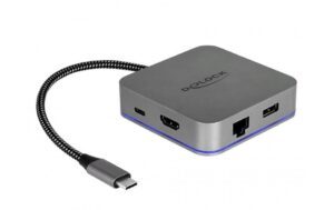 Delock Dockingstation USB3.1-C, 4K, PD 3.0 HDMI, Hub, LAN, LED Beleuchtung