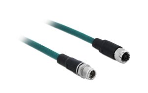 Delock Patchkabel: M12 8Pin X-kodiert, 1m M12 - M12 Industriekabel, wasserblau kaufen Schweiz | Mediatech.ch
