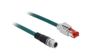 Delock Patchkabel:M12 8Pin X-kodiert - RJ45 M12 - RJ45 Industriekabel, wasserblau, 3m kaufen Schweiz | Mediatech.ch