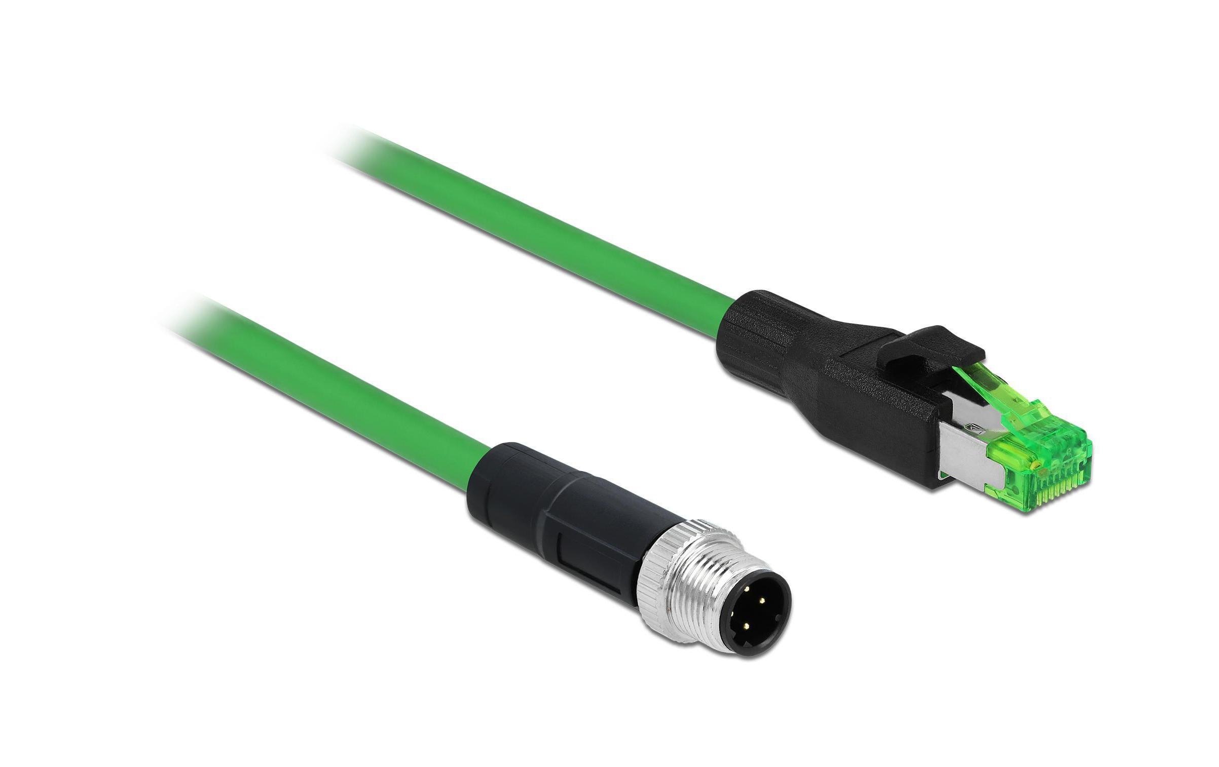 Delock Patchkabel:M12 4Pin D-kodiert - RJ45 M12 - RJ45 Industriekabel, grün, 2m kaufen Schweiz | Mediatech.ch