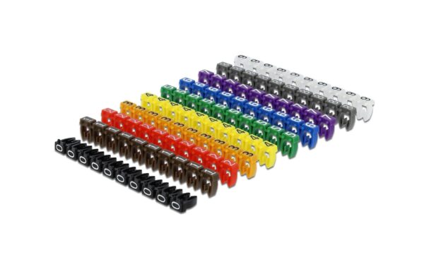 978052 - Mediatech Delock Kabelmarker-Clips 0-9, 100-teilig 10x 10 Kabelmarker-Clips 0-9, farbig kaufen Schweiz | Mediatech.ch