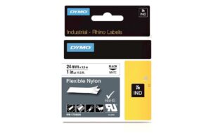 Dymo Rhino Schriftband, Nylon, weiss 24mm x 3.5m, unebene oder ebene Oberflächen