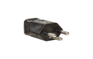 Stecker Typ 12, L+N+PE, 10 A, 250 V, schwarz