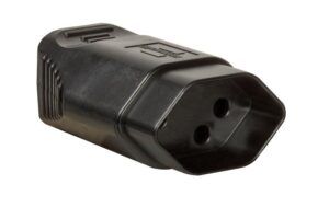 Kupplung Typ 12, L+N+PE, 10 A, 250 V, schwarz