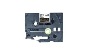 Brother P-touch Schriftband TZE-R354 Stoffband, gold auf schwarz, 24mm, 4m