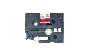 Brother P-touch Schriftband TZE-RW54 Stoffband, gold auf rot, 24mm, 4m