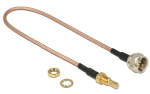 Delock F-Stecker- SMB Buchse Adapterkabel 25cm, 50Ohm Kabeltyp: RG-316, zum Einbau