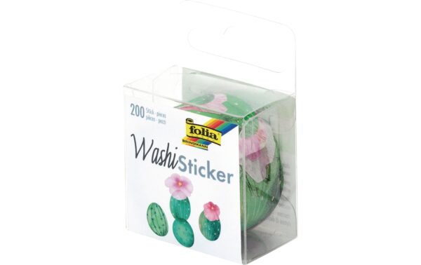 Folia Sticker Washi Kakteen 200 Sticker auf Rolle