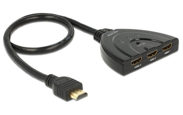 Delock 3 Port HDMI Switch, Bidirektional Manuel, 3840x2160@30Hz, passiv kaufen Schweiz | Mediatech.ch