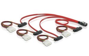 98757 - Mediatech Delock SAS Kabel: SFF-8087 zu 4xSFF-8482 0.5m intern, Mulitilane, Kontroller zu 4xSAS HDD kaufen | Mediatech.ch