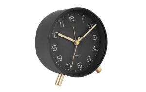 KARLSSON Wecker Lofty, Schwarz matt D: 11 cm, Exkl. AA Batterien