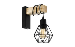 EGLO TOWNSHEND 5 1 Wandleuchte schwarz Trend & Vintage / exkl. 1x E27 60W
