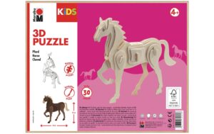 Marabu 3D-Puzzle/Bausatz Pferd, Zum Bemalen