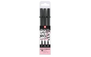 Sakura Brush Pen Set 3-teilig, schwarz
