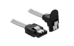 Delock SATA3 Kabel: 0.7m, gewinkelt 6 Gbps,1x nach unten gewinkelt, transparent