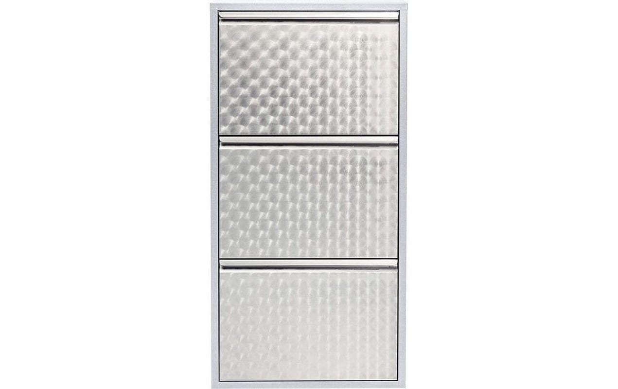1016473 - Mediatech Kare Schuhschrank Caruso 3er, Silber geflex 103 x 50 x 14 cm, Stahlblech, 6 Paar Schuhe kaufen Schweiz | Mediatech.ch