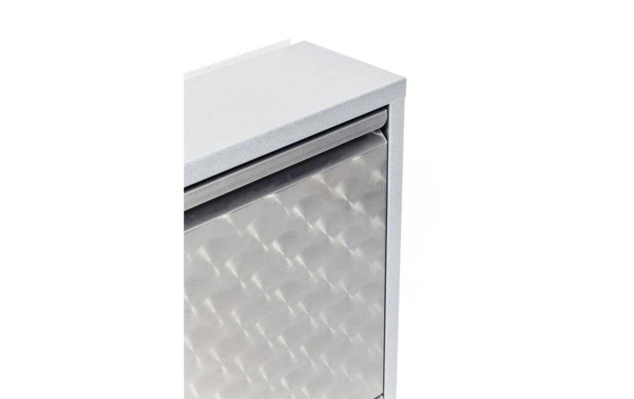1016473_1 - Mediatech Kare Schuhschrank Caruso 3er, Silber geflex 103 x 50 x 14 cm, Stahlblech, 6 Paar Schuhe