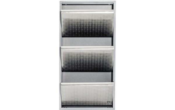 1016473_5 - Mediatech Kare Schuhschrank Caruso 3er, Silber geflex 103 x 50 x 14 cm, Stahlblech, 6 Paar Schuhe