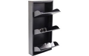 Kare Schuhschrank Caruso 3er, Anthrazit 103 x 50 x 14 cm, Stahlblech, 6 Paar Schuhe