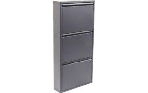 Kare Schuhschrank Caruso 3er, Anthrazit 103 x 50 x 14 cm, Stahlblech, 6 Paar Schuhe