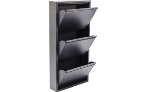 Kare Schuhschrank Caruso 3er, Anthrazit 103 x 50 x 14 cm, Stahlblech, 6 Paar Schuhe