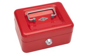 Wedo Geldkassette, 15.2x11.5x8.0cm 4 Fächer, rot
