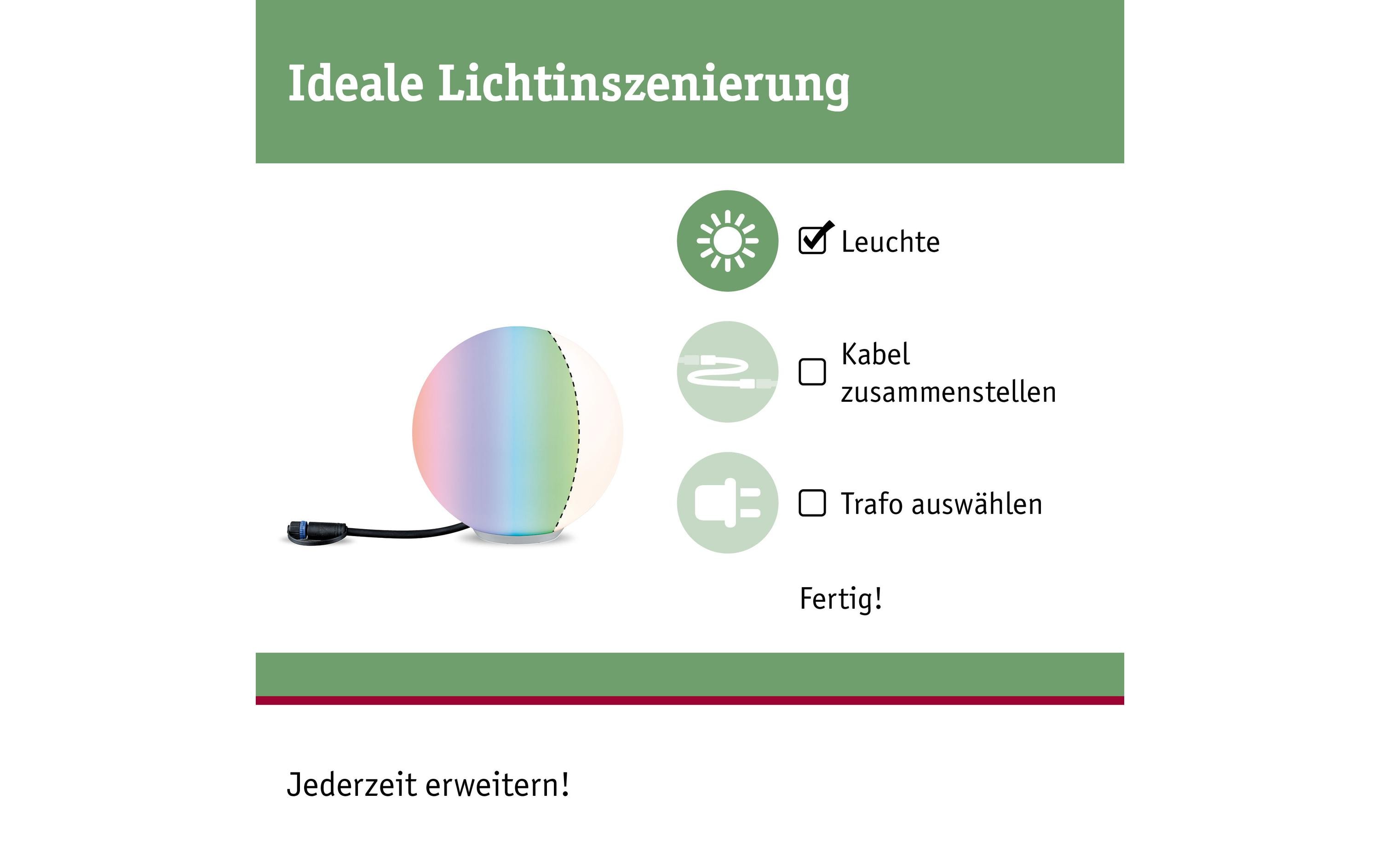 1029037_1 - Mediatech Paulmann Globe RGBW 1x 2.8W 110lm IP67, 24V, inkl. ZigBee