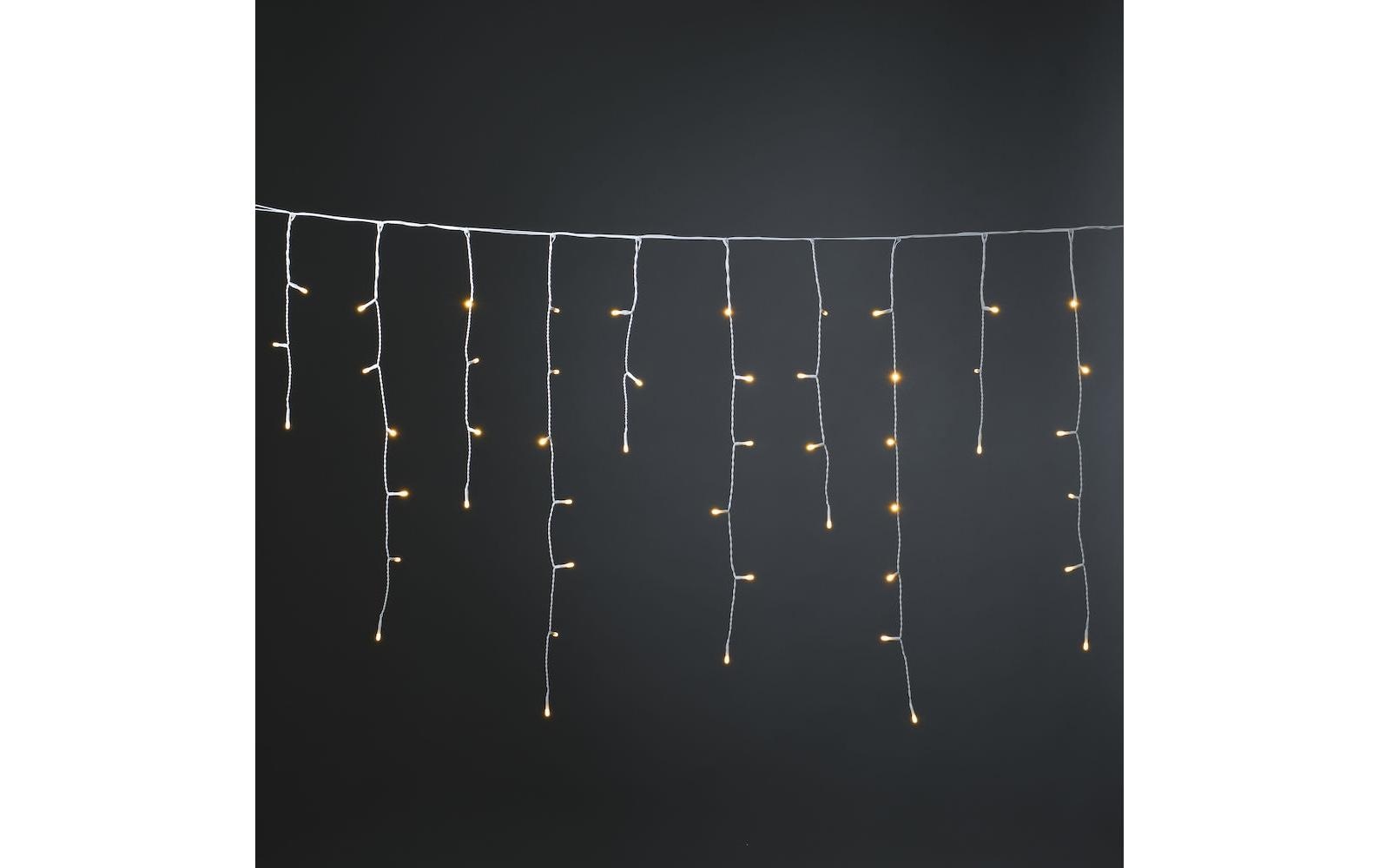 Konstsmide LED Vorhang Eisregen, 400LED weiss, 10.27m, Kabel: 10m, H. max: 70cm