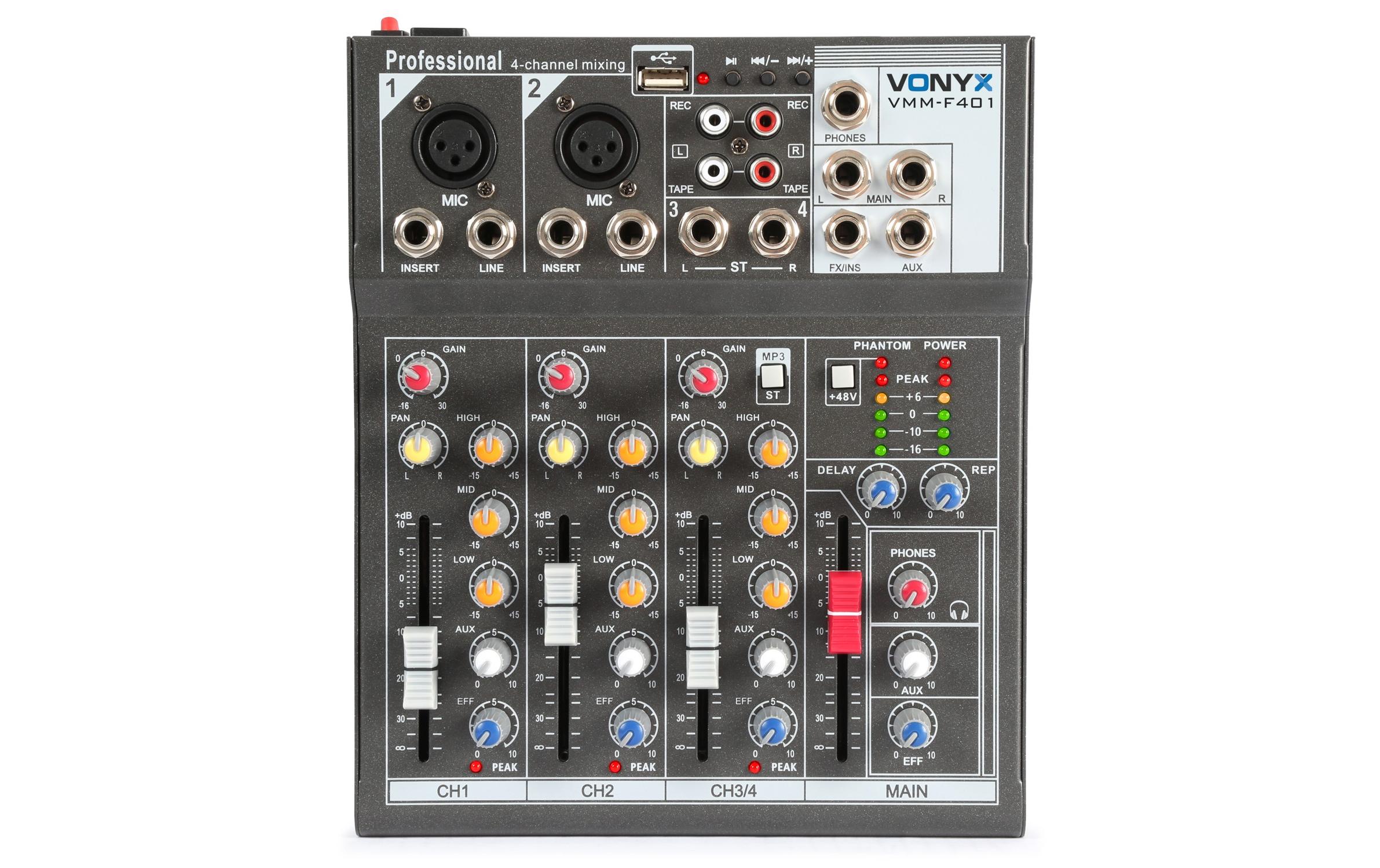 1058547 - Mediatech Vonyx VMM-F401 4-Kanal Mixer, MP3, Echo kaufen Schweiz | Mediatech.ch