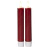 Star Trading LED Dinner Kerze Flamme 2er Indoor, Rot, 14cm Höhe, Timerfunktion