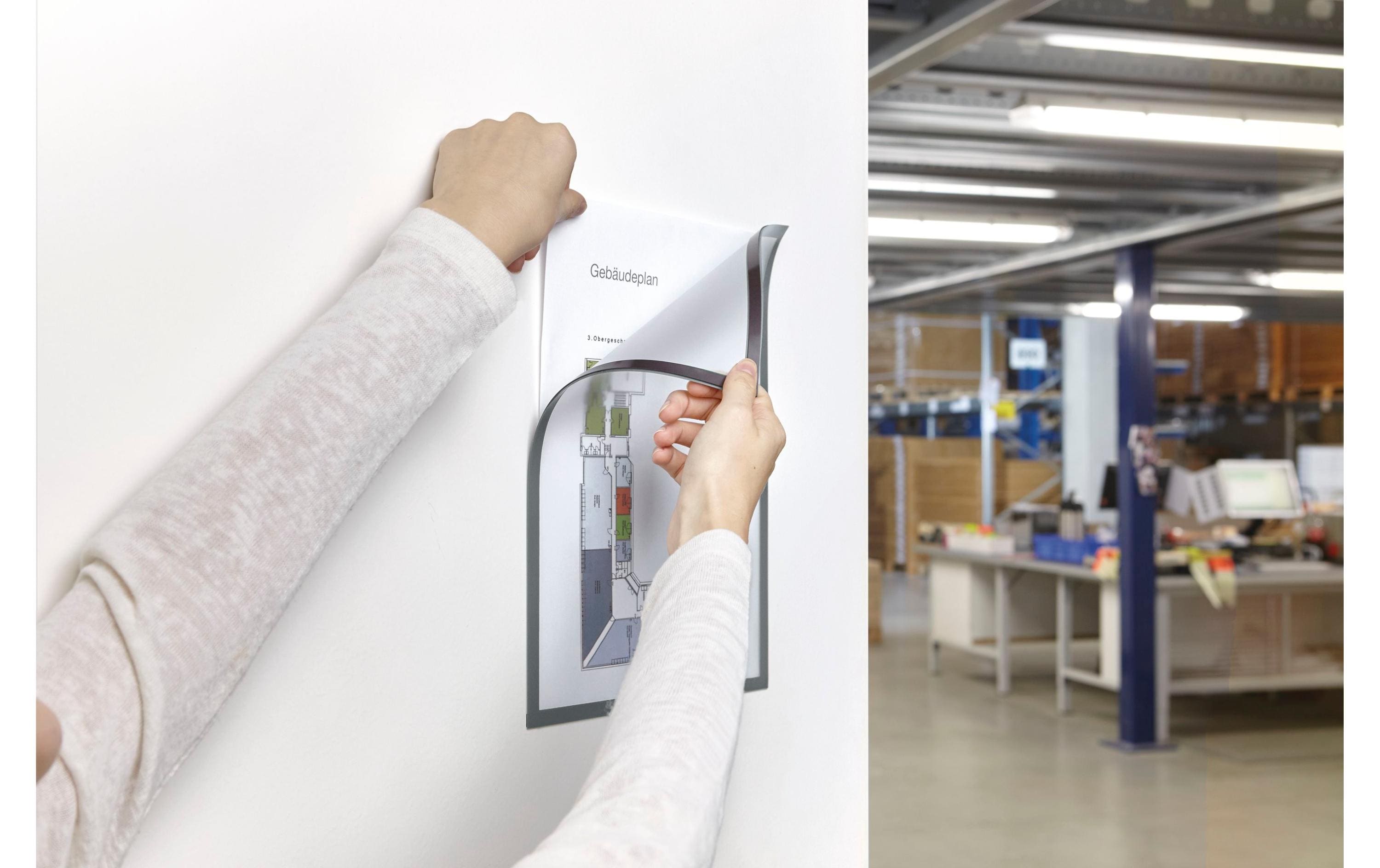 1072900_1 - Mediatech Magnetoplan Sichtfenster A4 grau 5 Stück