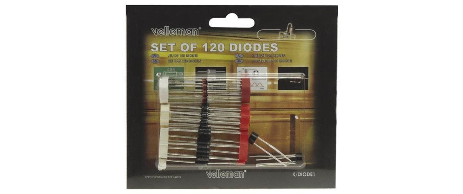 108355 - Mediatech Velleman K/DIODE1 Dioden Set Menge: 120 Stück, Dioden kaufen Schweiz | Mediatech.ch