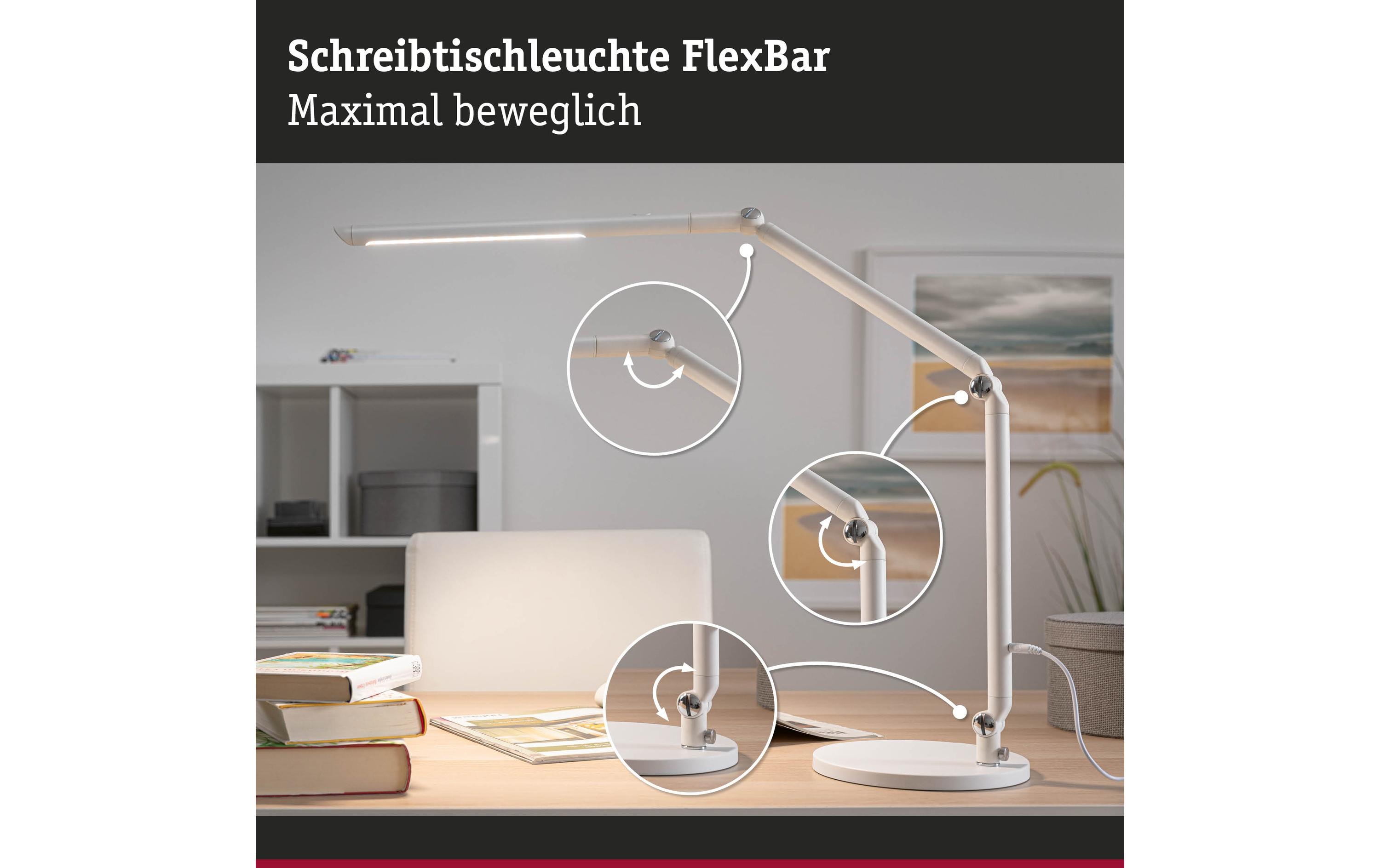 1084621_1 - Mediatech Paulmann FlexBar LED Tischleuchte Weiss LED 10,6W 1050lm 3000 - 6500K, 3-Step-Dim