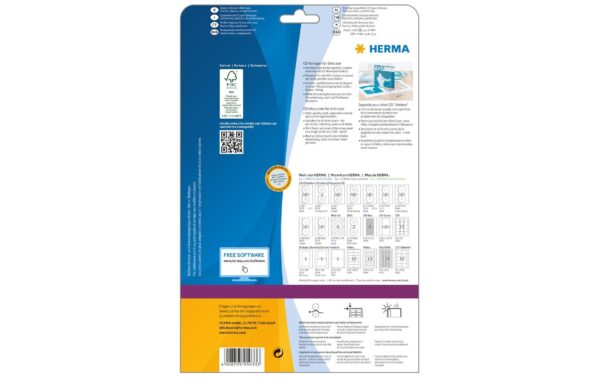 Herma CD-Einleger Slimcase 5033 weiss 25 Etiketten, 25 Blatt