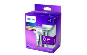 Philips LED Lampe 4W (60W) E27, R80, 345lm, 2700K, klar