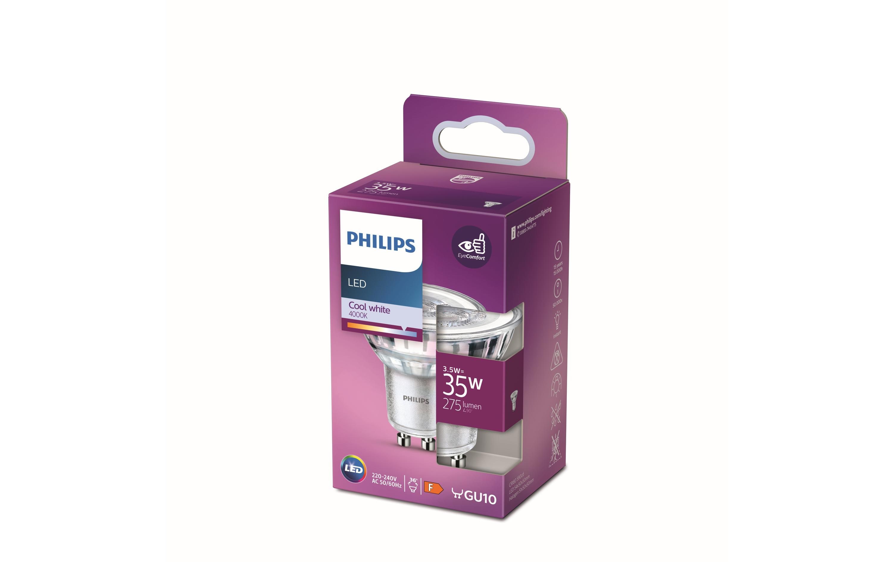 1087026_1 - Mediatech Philips LED Lampe 3.5W (35W) GU10, MR16, 275lm, 4000K, klar