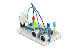 Delock Experimentier-Steckbrett mit Bodenplatte 170 Kontakte, transparent