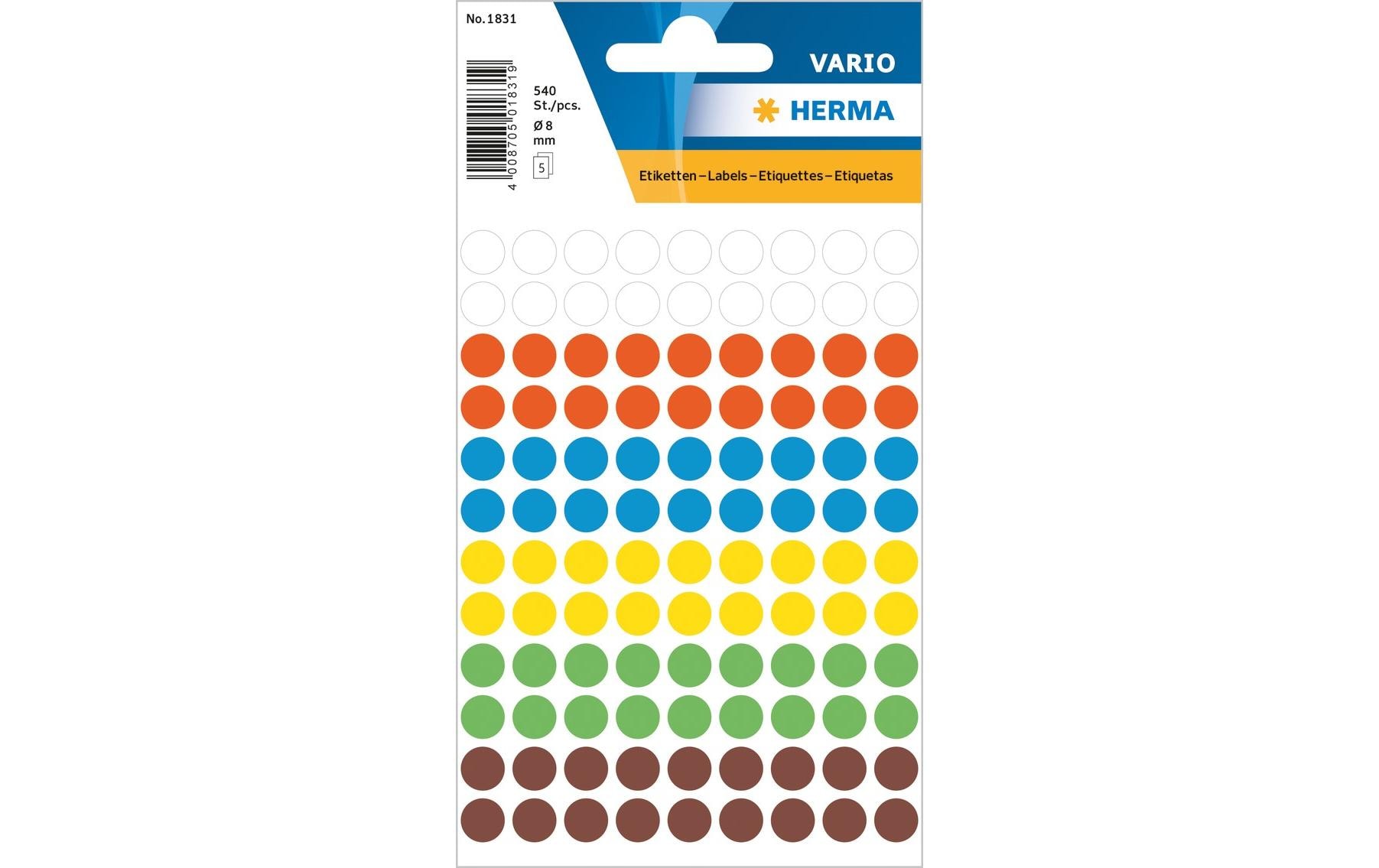 1093012 - Mediatech Herma Stickers Klebepunkte Vario Ø 8 mm, 540 Etiketten kaufen Schweiz | Mediatech.ch
