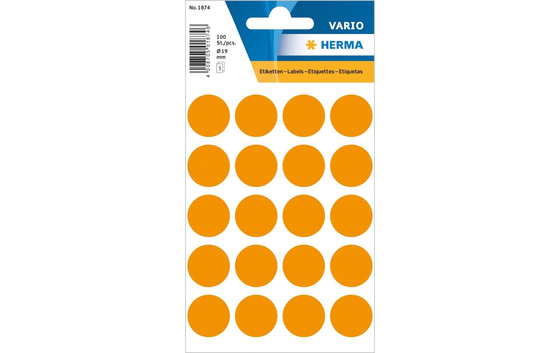 1093046 - Mediatech Herma Stickers Klebepunkte Vario Ø 19 mm, Neonorange kaufen Schweiz | Mediatech.ch